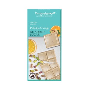 Benjamissimo BIO бял шоколад с пистачо и портокал 0.060 кг.
