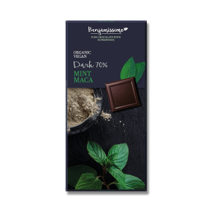 Benjamissimo BIO черен шоколад 70% с мента и мака 0.060 кг