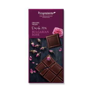 Benjamissimo BIO черен шоколад 70% с розова вода 0.060 кг