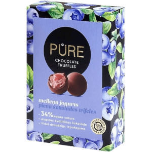 Pure Chocolate трюфели с млечен шоколад с крем от боровинки и йогург