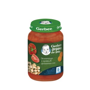 Nestle Gerber Organic пюре от зеленчуци и пуйка за бебе 6 + месеца 0.190 кг.