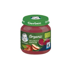 Nestle Gerber пюре от ябълки и цвекло бебе 6 + месеца 0.125 кг.
