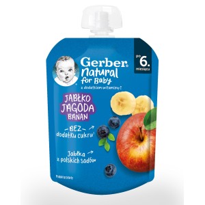Nestle Gerber ябълка, боровинка и банан за бебе 6 + месеца 0.080 кг.