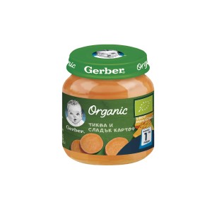 Nestle Gerber Organic пюре от тиква и сладък картоф, моето 1-во пюре 0.125 кг.