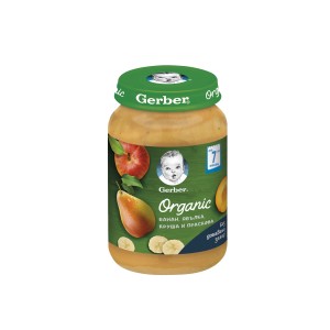 Nestle Gerber пюре от банан, ябълка, круша и праскова за бебе 7 + месеца 0.190 кг.