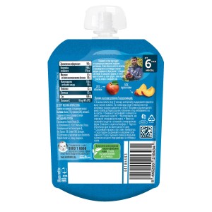 Nestle Gerber Natural for baby пюре от ябълка и праскова за бебе 6 + месеца 0.080 кг.