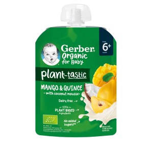 Nestle Gerber Organic for baby Plantastic пюре от манго и дюля с кокосов мус 6+ месеца 0.080 кг.