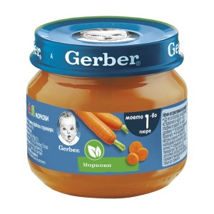 Nestle Gerber пюре от моркови за бебе 6 + месеца 0.080 кг.