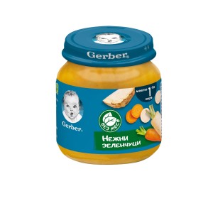Nestle Gerber пюре от нежни зеленчуци за бебе 6 + месеца 0.125 кг.