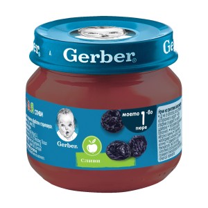 Nestle Gerber пюре от сливи за бебе 6 + месеца 0.080 кг.