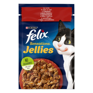 Purina Felix пауч за котки в зряла възраст с говеждо и домати 4 х 0.085 кг.