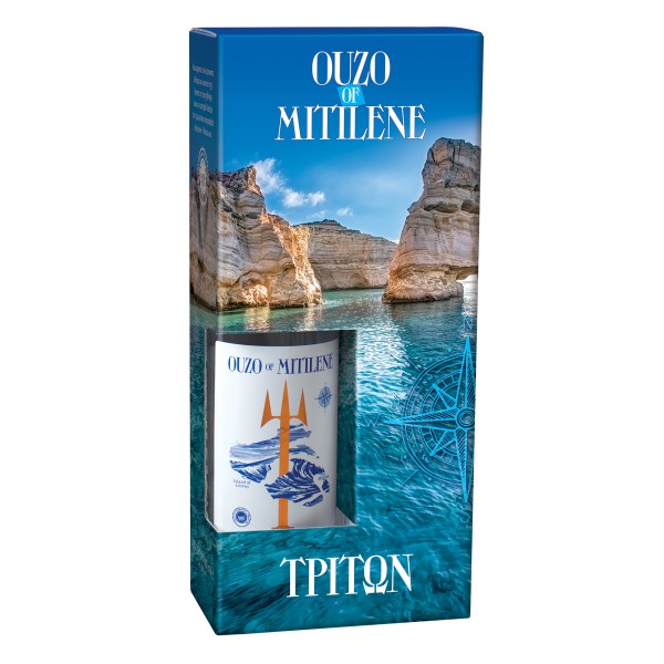 Ouzo of Mitilene Triton узо 0.700 л. + чаша