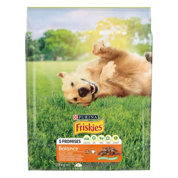 Purina FRISKIES суха кучешка храна с пиле и зеленчуци 2.4 кг.
