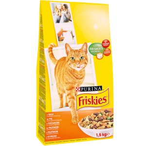 Purina FRISKIES суха котешка храна с пиле и зеленчуци 1.5 кг.