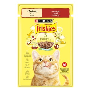 Purina FRISKIES пауч с говеждо за възрастни котки 0.085 кг.