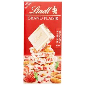 Lindt Grand Plaisir Бял шоколад с бадеми и ягоди 150г.