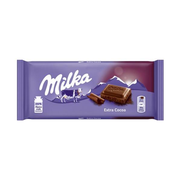 Milka шоколад с екстра какао 0.090 кг.