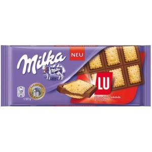 Milka шоколад с бисквити LU 0.087 кг.