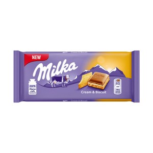 Milka шоколад с бисквитен крем 0.100 кг.