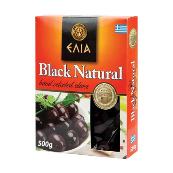 ELIA Натурални черни маслини вакуум 0.500 кг