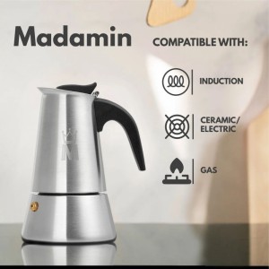 Madamin Moka Pot кафеварка 6 чаши сива