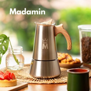 Madamin Moka Pot кафеварка 6 чаши бронз