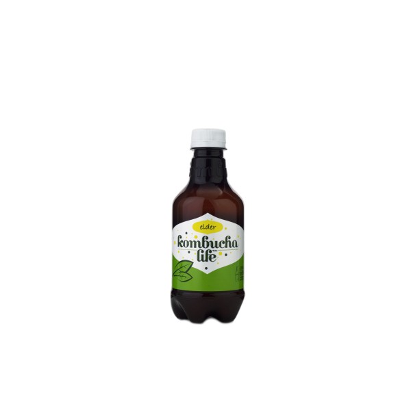 Kombucha Life чаена естествено газирана ферментирала напитка с бъз 0.330 л 