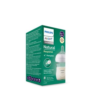 Philips AVENT Стъклена бутилка Natural Response поток 2 120 ml, 0 м+ с биберон 