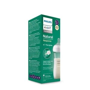 Philips AVENT Стъклена бутилка Natural Response поток 3 240 ml, 1 м+ с биберон 