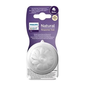 Philips AVENT биберон Natural Response поток 6 за гъсти храни (6+м) 2 бр. в комплект