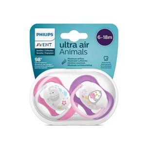 Philips AVENT Ultra Air Ортодонтични залъгалки Animals Girl 6-18м 2 бр.