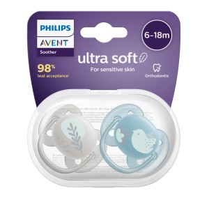Philips AVENT Ultra Soft Night Ортодонтични залъгалки птици 6-18м 2 бр.