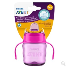 Philips AVENT Чаша със силиконов улей 200 ml, 6 м+ розова
