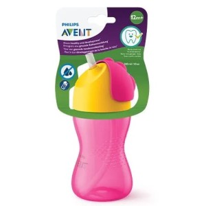 Philips AVENT Чаша със сламка 300 ml, 12 м+ розова