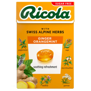 Ricola Джинджифил и портокал билкови бонбони без захар 0.040 кг