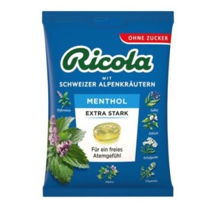Ricola Ментол Екстра Стронг билкови бонбони без захар 0.075 кг